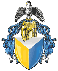 Sl&auml;kten Falks vapensk&ouml;ld &auml;r idag Gladsax speciella emblem! Illustration: Nikki Schmidt.